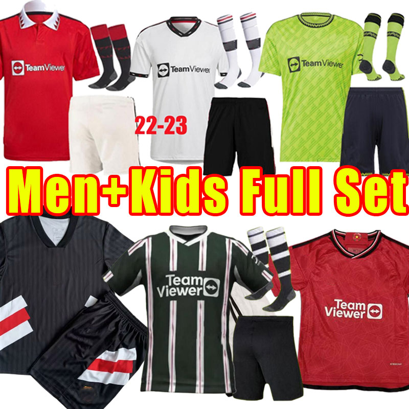 

22 23 24 MAN soccer jerseys RASHFORD B.FERNANDES SANCHO football shirts R.VARANE MAGUIRE CAVANI SHAW manCHeSter full set DE GEA KIDS UTD RONALDO ICON 2022 2023 2024, Away