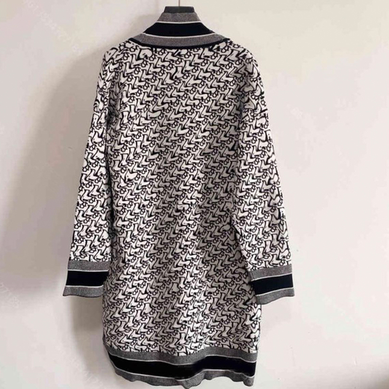 Black Print Style Medium Length Cardigan Pajamas Robe for Women Men-image-883017591