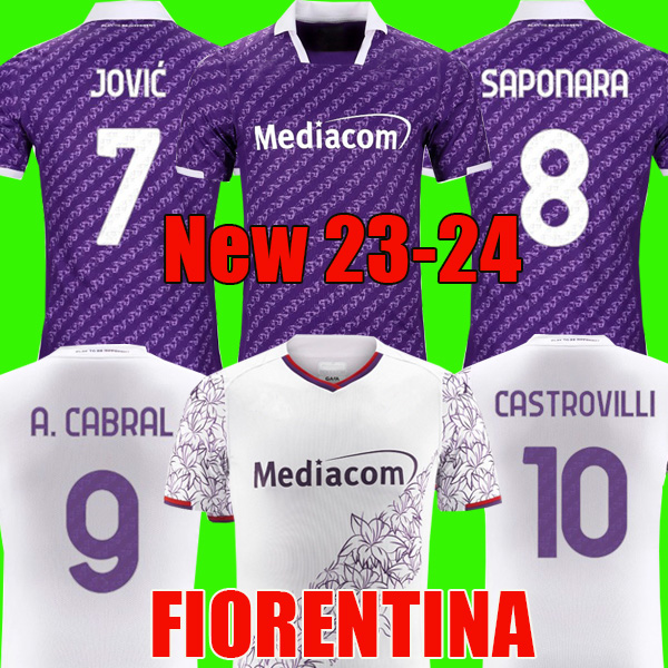 

23 24 Fiorentina soccer jerseys J. IKONE 2023 2024 CASTROVILLI ERICK Florence jersey ACF JOVIC A. CABRAL Milenkovic C.Kouame SOTTIL men kids kit football shirt maglia, 23-24 home patch