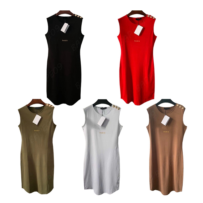 

Designer Women' casual dress Classic vintage dresses Simple sleeveless high-quality Knitted fabric has a high elastic weight of approximately 45-60KG women clothes, Khaki