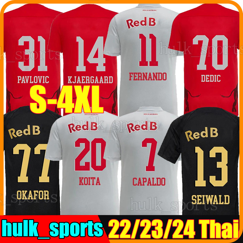 

XXXL 4XL 23/24 Salzburg Soccer Jerseys 22/23/24 fans player version FERNANDO PAVLOVIC OKAFOR DEDIC SOLET ADAMU KJAERGAARD CAPALDO men Football Shirt, Saercibao hongniu 22-23 away
