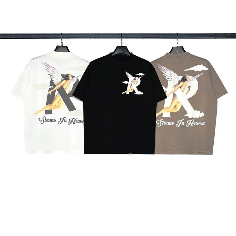 

Men' T Shirt Designer Tshirts Men Gyms O-neck Cotton Printed Short Sleeve Men' and Women' Couple Loose Casual T-shirt, Black