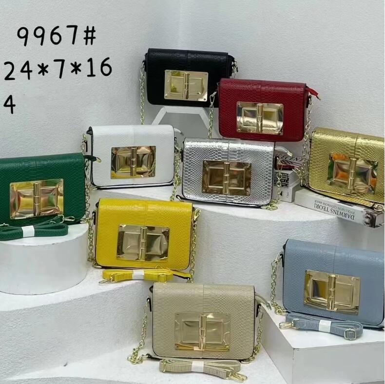 

New one shoulder women's leather handbag box Tomford snake pattern large hardware pair casual fashion bag, Crocodile pattern gold