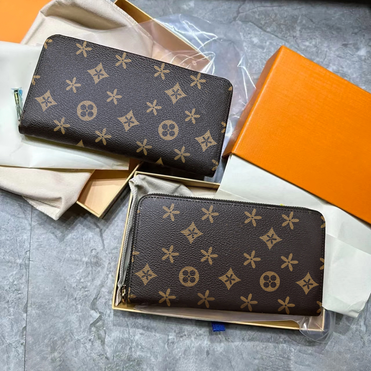 

2023 new M42616 Genuine Leather N61264 Designer Brown flower bags Clemence Coin Purses Women Wallet Beach bag banknote Key Wallets men travel bags Card Holders purse, Mon0gram-orange