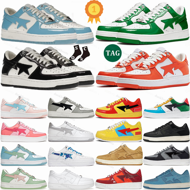 

Bape Sta Bapesta SK8 Designer Casual Shoes Low Baped Sneakers for men Patent Leather Black White Blue Skateboarding Camouflage Sports Trainers