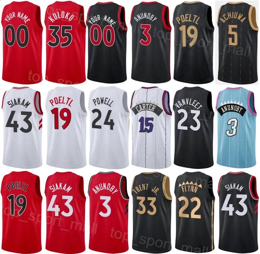 

CUSTOM Man Kids Printed Basketball Pascal Siakam Jersey 43 Precious Achiuwa 5 Chris Boucher 25 Malachi Flynn 22 Jakob Poeltl 19 Scottie Barn, White