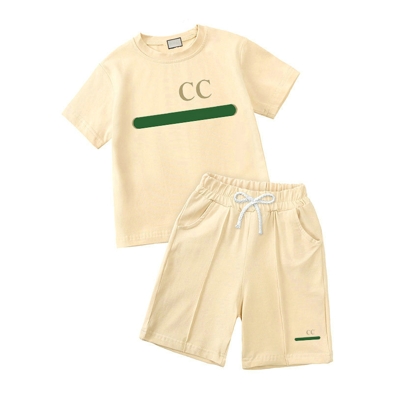 

In stock 3 styles Designer Kids Clothing Sets Baby Boys Girls T shirt Suit Tops Pants Two-piece
