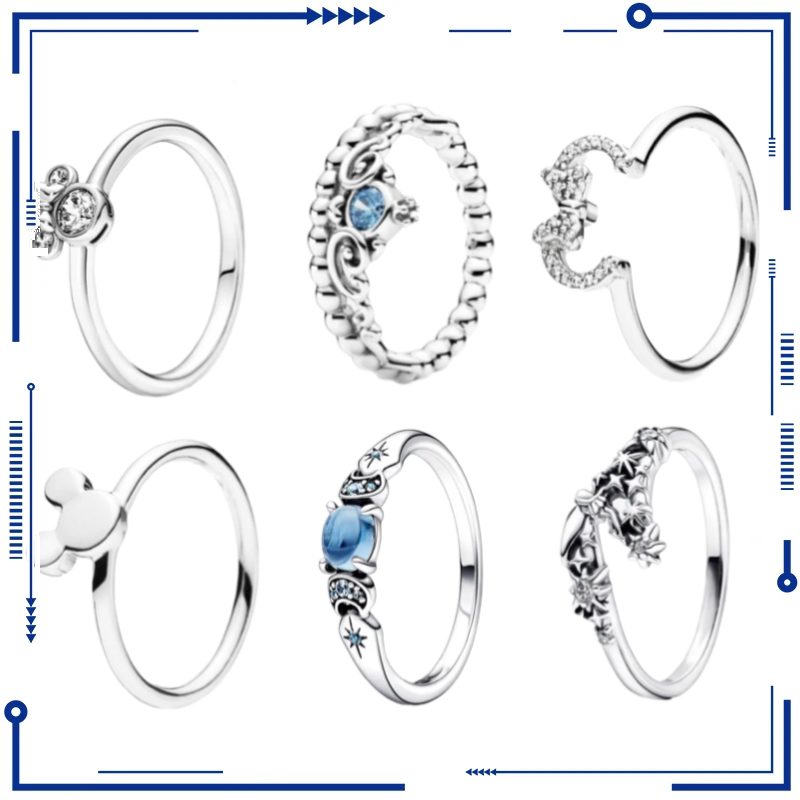 

925 Sterling Silver Charm Crown Princess Ring Shining Love Ring Engagement Jewelry Anniversary Anniversary Free Delivery