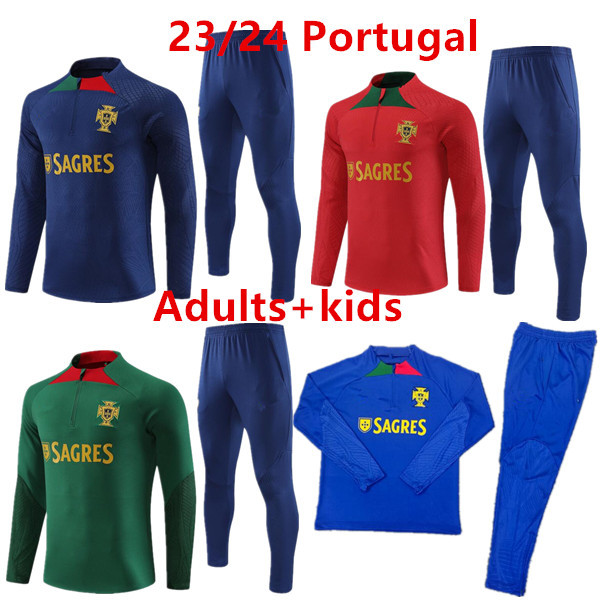 

2023-2024 Portugal tracksuit JOAO FELIX soccer jerseys training suit RUBEN NEVES BRUNO RONALDO FERNANDES Portugieser 23/24 Portuguese TRACKSUIT Men kit suits, Red