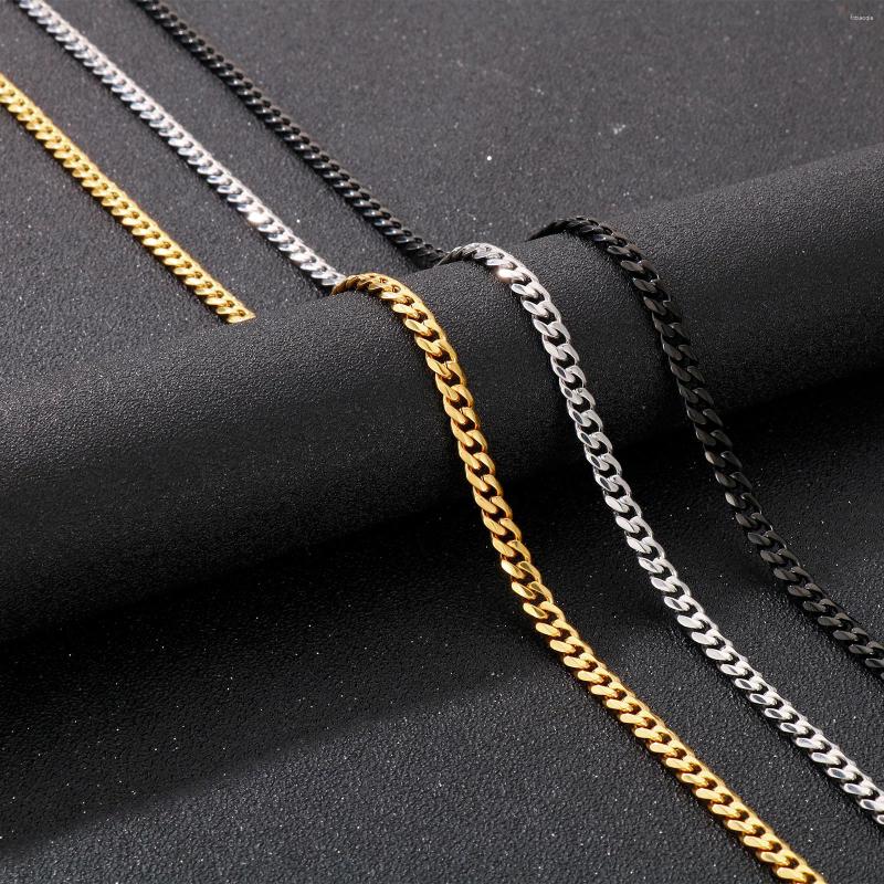 

Chains 6mm Shiny High Polished Metal Cuba Necklaces Men Stainless Steel Gold/Black/Silver Color