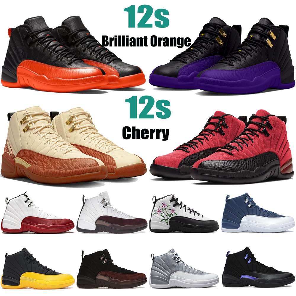 

Jumpman 12 Men Basketball shoes 12s Brilliant Orange A Ma Maniere Field Purple Cherry 2023 Floral Golf Stealth Designer Sneakers mens Royalty Taxi OVO trainers Boots, 06 a ma maniere black