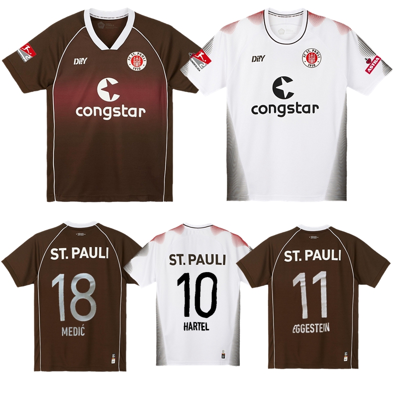 

2023 2024 FC St. Pauli Soccer Jerseys Home Away 23 24 ST Pauli DASCHNER NEMETH IRVINE HARTEL MEDIC EGGESTEIN football shirt uniforms, 23 24 home bundesliga 2 jersey