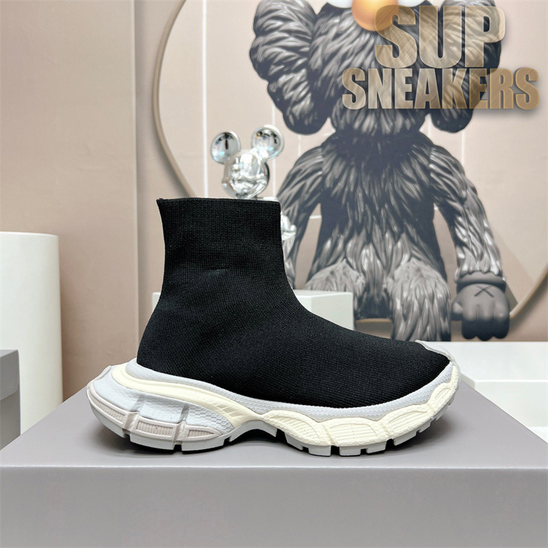 Wholesale Top Designer 3XL Sock Shoes Fashion Mens Womens Breathable Platform Sneaker Black White Mesh Stretch Sports Casual Shoe Luxury Outdoor-image-907247350