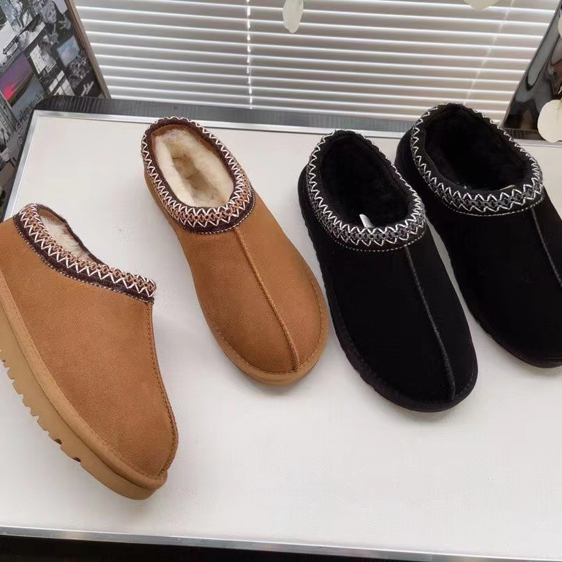 uggz Femmes Tazz Pantoufles Tasman Chestnut Pantoufles Diapositives en Fourrure Classique Ultra Mini Plateforme Neige Designer Botte Australie Laine Australienne Confort Hiver Taille 35-45