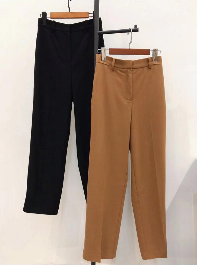 Tote * e Wool Blended Elastic High Waist Casual Pants 2023 Autumn/Winter New Straight Leg Wide Leg Pants Suit Pants