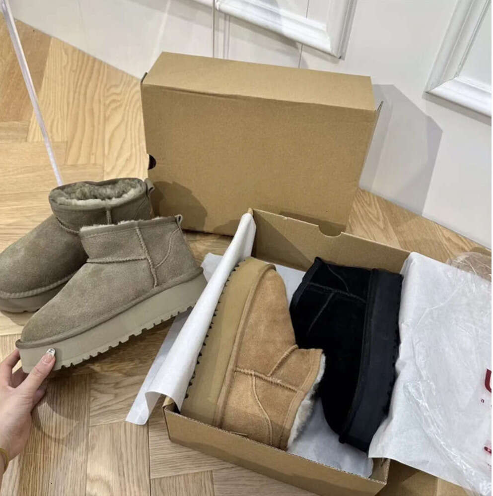 Designer Classic Ultra Mini Boots Snow Boot Platform Women Men Fur Sheepskin Tasman Tazz Chestnut Sand Mustard Seed Beige Driftwood Australian Wi-image-907885131