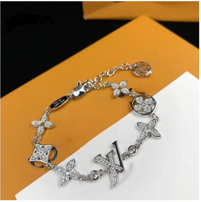 Créateur de luxe comme v élégant dames bracelet or argent mode lettre bracelet mariage haute qualité bijoux boîte originale 001