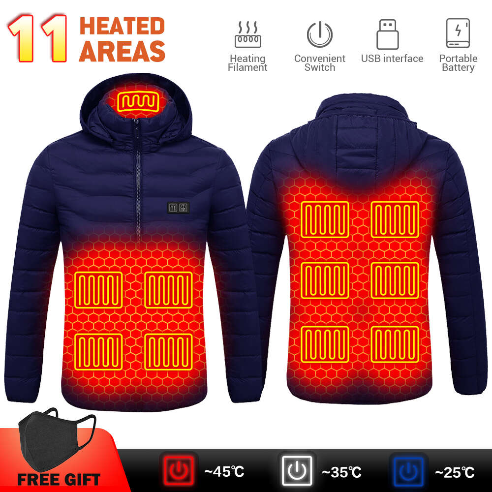 Elektrisch verwarmde jas USB Heren S Verwarming Vrouwen Warm Vest Vesten Jas Jacht Wandelen Kamperen Herfst Winter Man