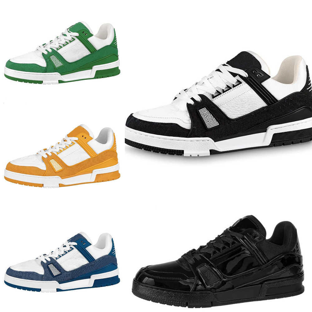2023 Designer Hommes Sneaker Virgil Trainer Casual Chaussures En Cuir De Veau Abloh Blanc Vert Rouge Bleu Superpositions Plateforme En Plein Air