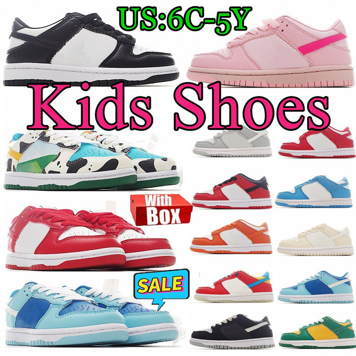 Toddler kids shoes Chunky low sneakers panda Girls boys Sports baby designer trainers Running basketball shoe retro black pink kid youth infants