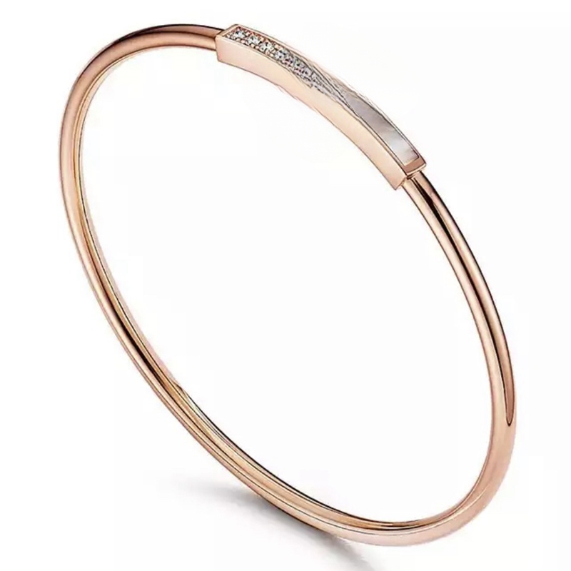 Double Letter Wristband Bangle White Fritillaria Women's Bracelet 17cm Open Designer Bracelets Adjustment Silver Rose Gold with Gift Box 711-image-581472910