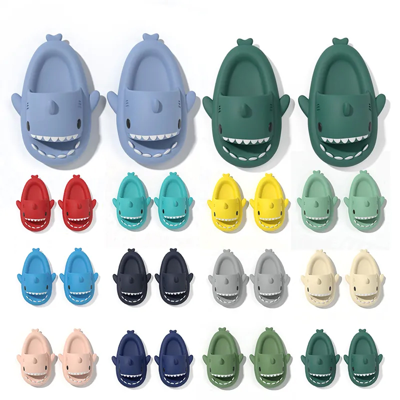 Low Tops Men Women Shark Slippers Summer Home Anti-skid Solid Color EVA Couple Outdoor Indoor Bone Household Funny Slipper sandals platform slide