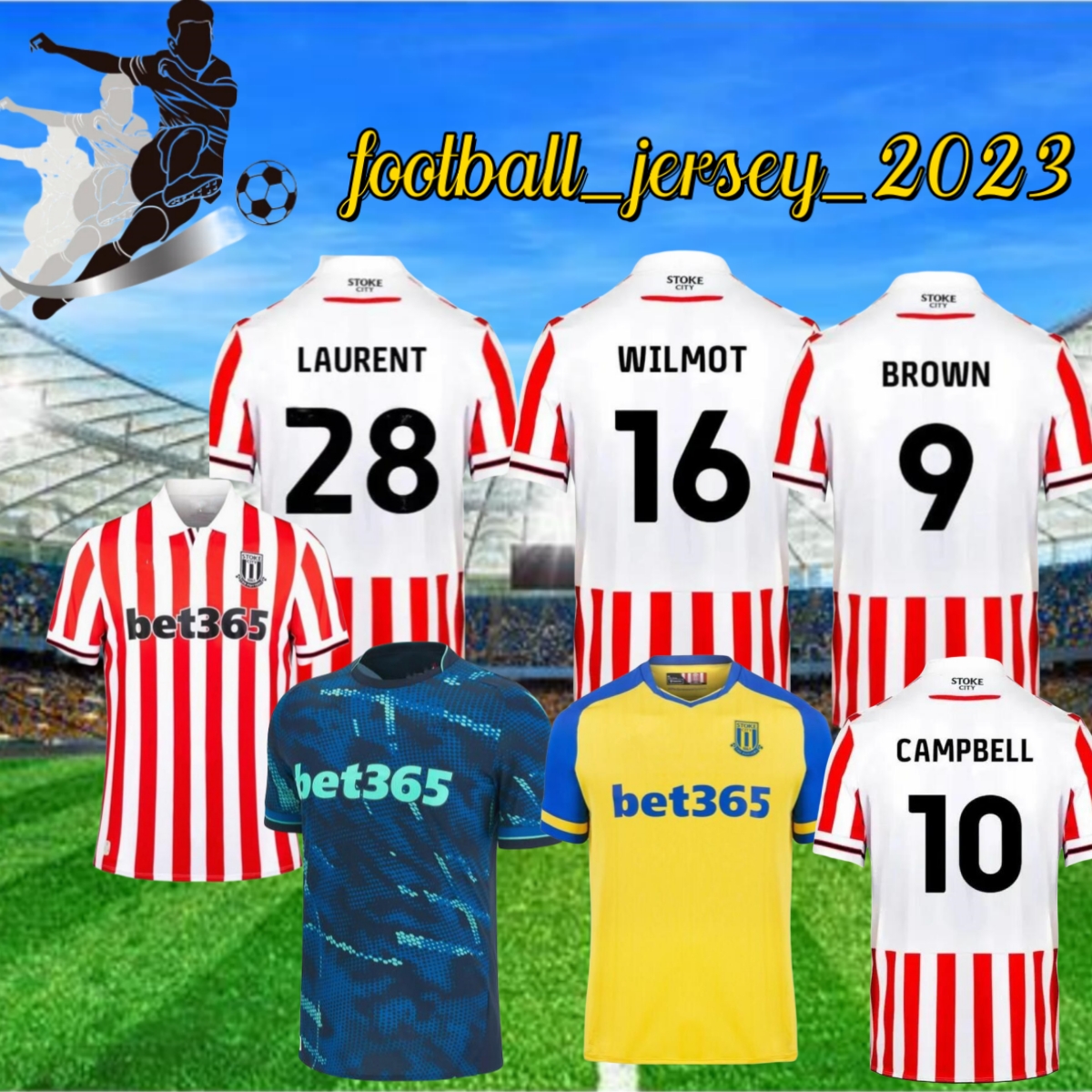 Kits Socks Full Stoke City soccer jerseys 2023 2024 MIKEL CAMBELL SMITH FLETCHER POWELL BROWN CLUCAS 23 24 men Football Shirts HOME-image-897724428