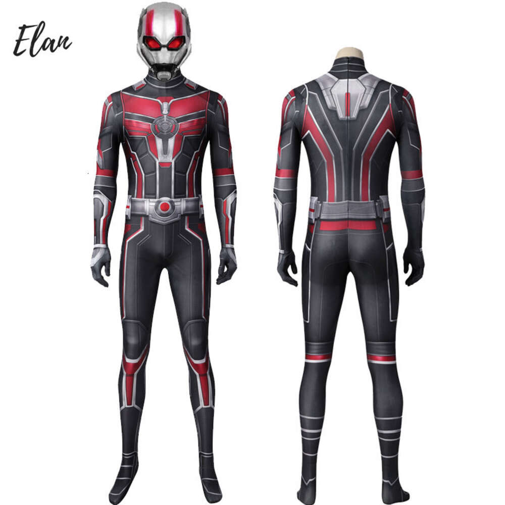 Disfraz de Scott Lang disfraz de hormiga 3 Cosplay hombre la avispa Scott Lang mono de cosplay traje de hormiga de spandex impreso en 3D con Maskcosplay