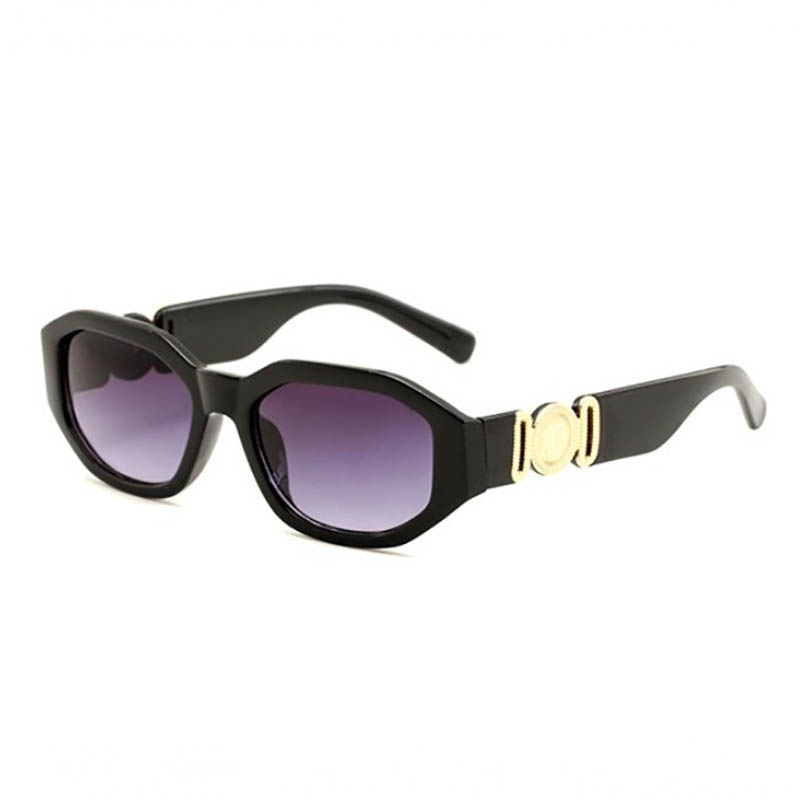 Nouvelles lunettes de soleil de designer de luxe Cadre de lunettes en métal rond Conjoined Lens Design Mirror Print Fashion Show Type Cool Summer