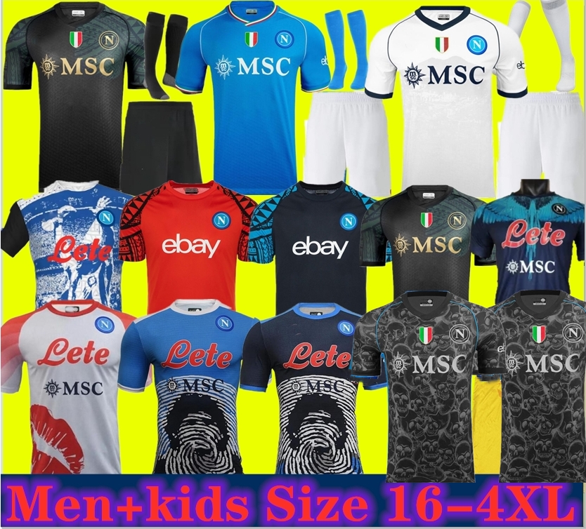 23 24 NAPOLI soccer jerseys Maglia Naples 2023 2024 ZIELINSKI ANGUISSA OLIVERA KVARATSKHELIA KIDS FOOTBALL SHIRT OSIMHEN FABIAN LOZANO home away Maillots de foot 