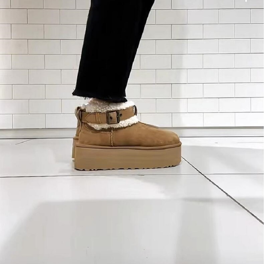 5cm Platform Height Women Classic Ultra Mini Platform Boot Australian Winter Snow Designer Tasman Tazz Fur Boots Slippers Ankle Sherpa Sweater Le-image-908595242