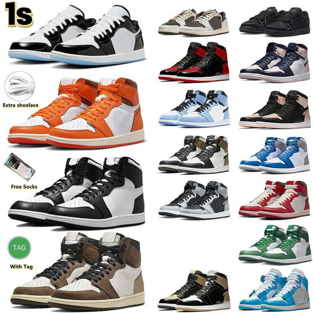 1 OG hommes chaussures de basket-ball haut 85 noir blanc étoile de mer 1s Travis Scot. Top Jumpman Hommes Femmes J1 Dark Mocha Perdu Et Trouvé Br