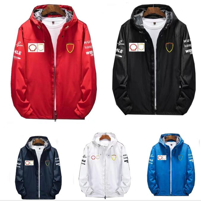 New F1 racing jacket team work clothes autumn and winter plus fleece hoodie-image-741364035