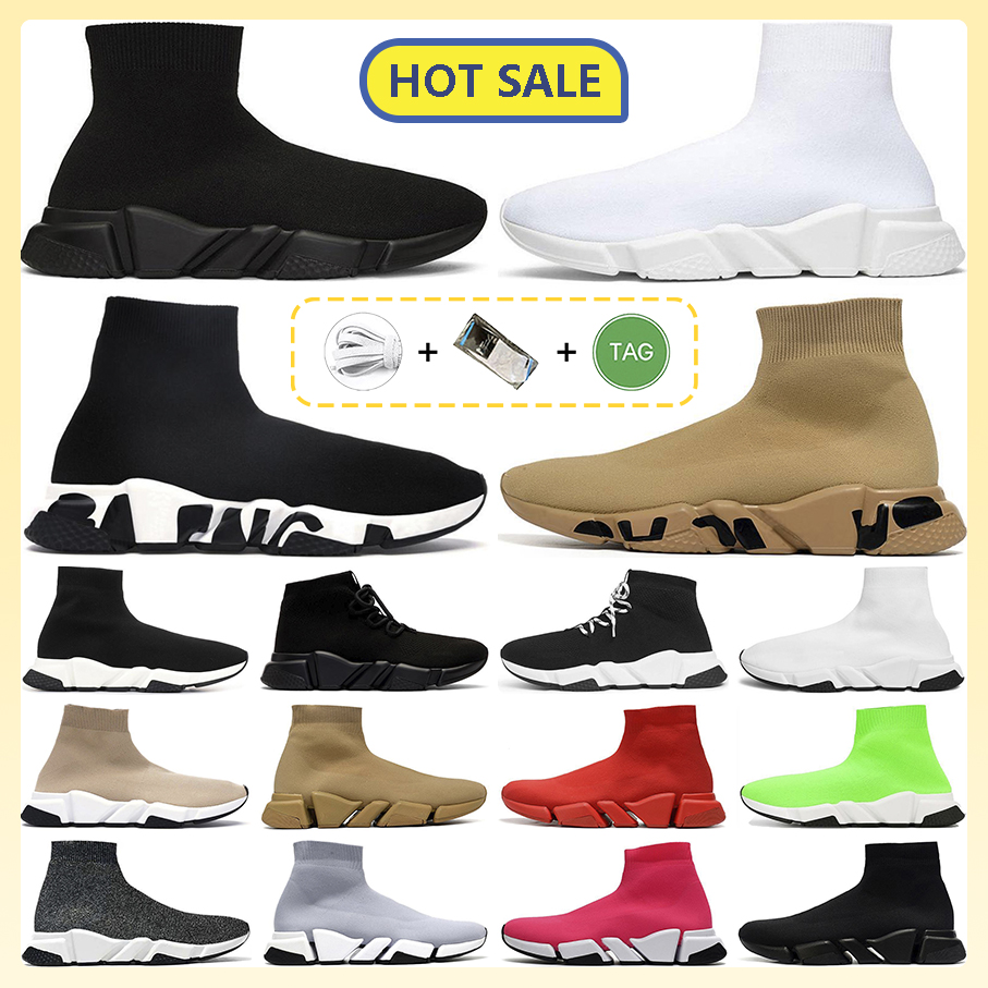 Designers Casual Chaussures Plateforme Sneaker Hommes Femmes Tripler Paris Chaussettes Bottes Noir Blanc Bleu Lumière Ruby Graffiti Vintage Marqu