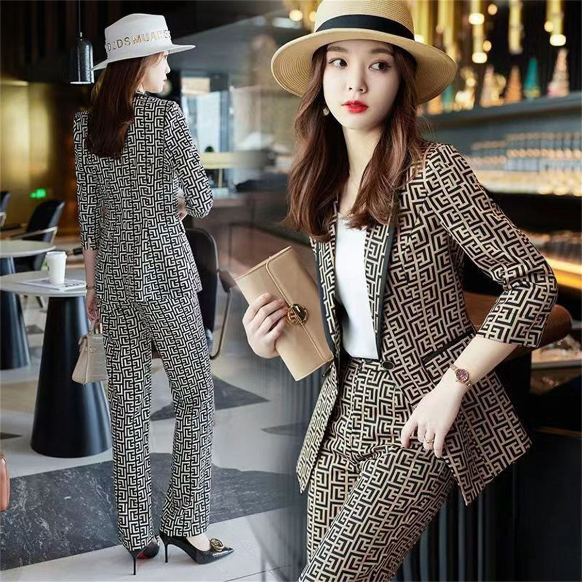 Femmes costumes robes de créateurs et pantalons vêtements Blazer printemps hiver sorti tops tops de bureau costumes poches