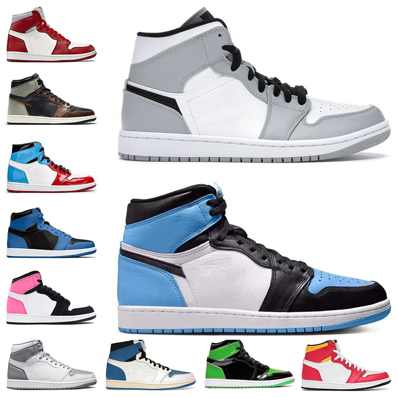 Jumpman Basketball shoes University Blue high sneaker Grey Fog Black White Shadow College Dark Forbidden UNC Gray Chicago Men's and Women'