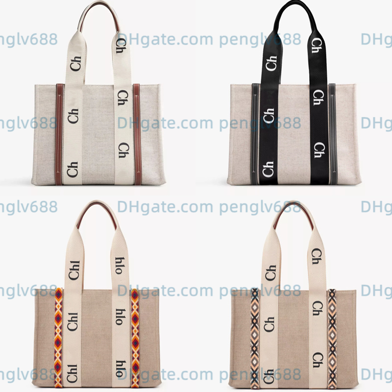 Sacs de créateurs miroir Femmes WOODY Totes Grands sacs à provisions Trois tailles Sacs à bandoulière Toile Sacs à main de plage Sacs à bandouliè
