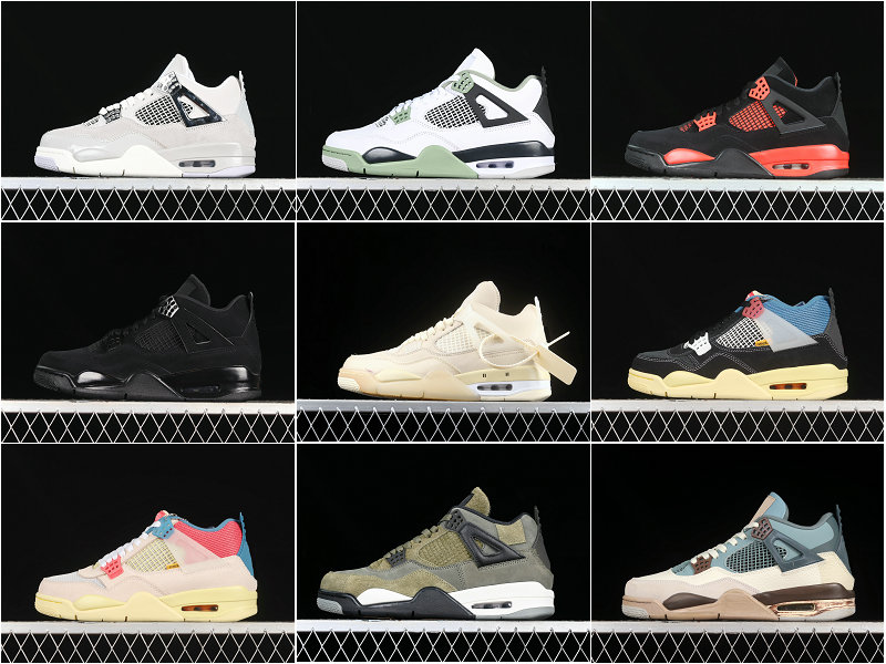52Color Ash 2022 High Jumpman 4 4s Chaussures de basket-ball Trainers Sneakers sportifs avec taille de boîte 4-13