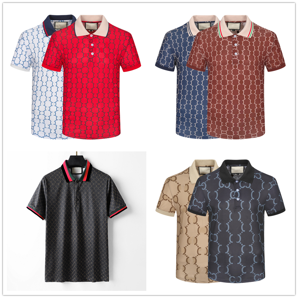 Mode Polo Hommes Polos T-shirt à manches courtes Designer Chemise à revers Business Casual Noir et Blanc Luxe 100% coton Résistant aux rides resp