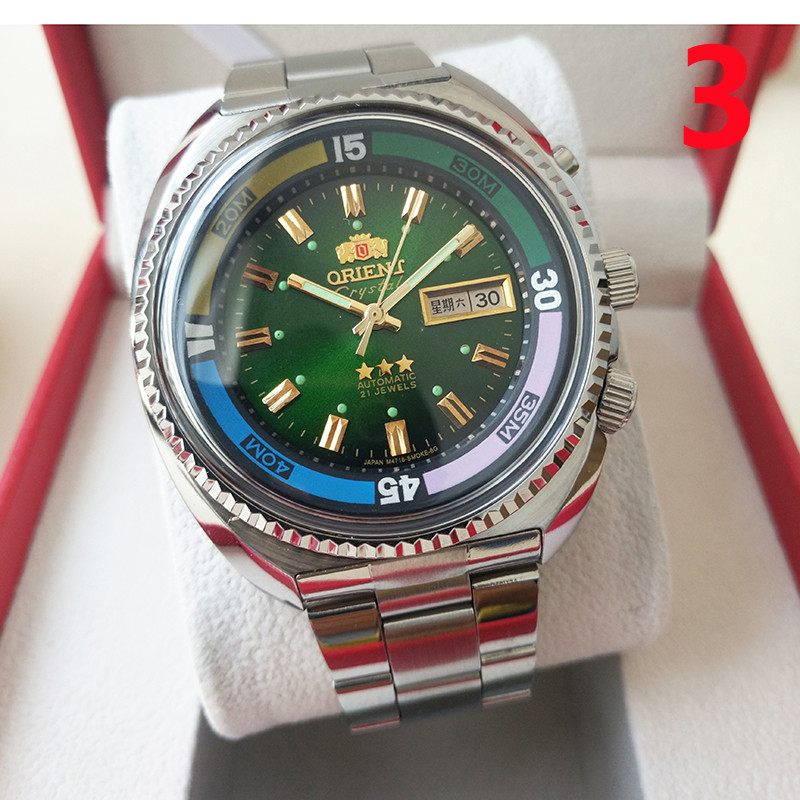 Orients Wrist Watches for Men 2024 Mens Watches Three needles Automatic mechanical Wastch Top Luxury Brand Steel Strap Fashion Double calendar Holid