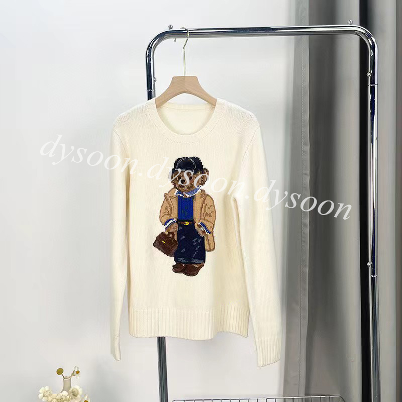 Women Knits Sweatshirts Premium Quality Size SML Little Bear Embroidered Knit Pullover With Dust Bag-image-909131839