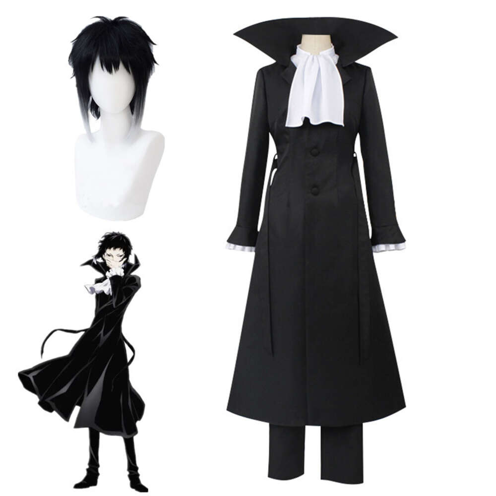 Anime Bungo Zwerfhonden Akutagawa Ryunosuke Cosplay Kostuum Geul Mantel Zwart Uniform Past Halloween Christmas Party Clothescosplay