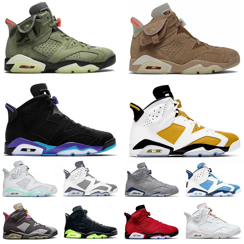 Jumpman 6 6s Black Infrared Basketball Shoes 6s Men UNC Travis Scott Sneaker Electric Green Midnight Navy University Blue Sports Shoes
