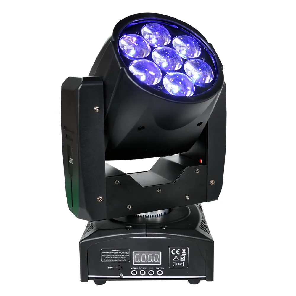 TIPTOP 1PCS 95W LED Moving Head Zoomlicht Mini Maat 7x12W High Power RGBW 4IN1 Kleurmenging DMX 16 Kanaals Zoom led-podiumlicht 12 LL