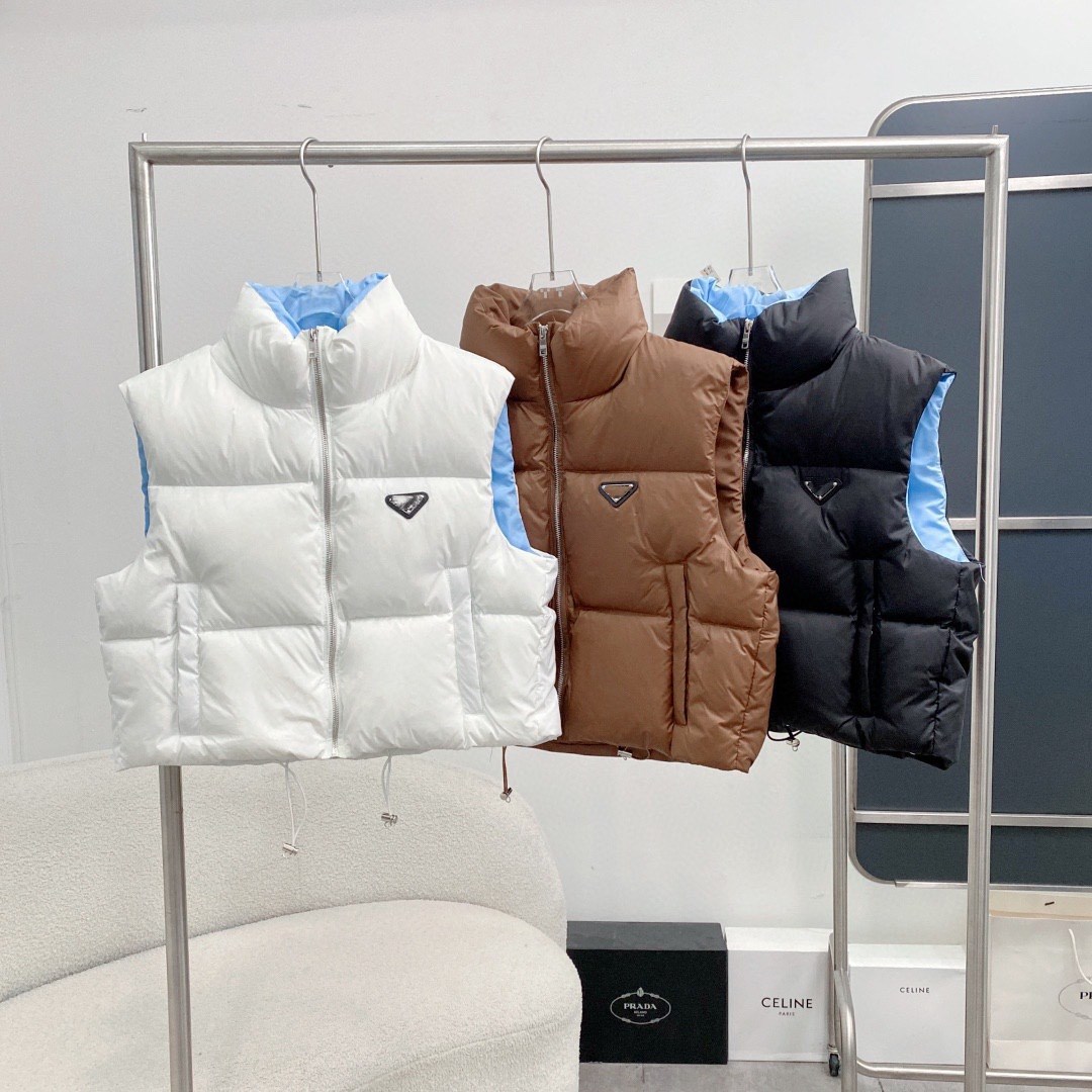 Women's Vests Designer vest Women Down Coat Casual Fashion Zip-up Striped Plus Size