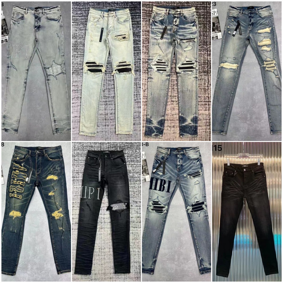 New Fashion Men&#039;s Jeans Distressed Denim Pants Cool Guy Jeans size-image-900119198