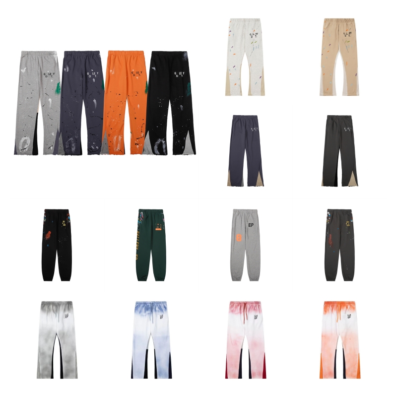 galeries denim pantalon de créateur lettre mouchetée imprimé couple de femmes pour hommes lâche galeries polyvalentes pantalon pantalon décontrac