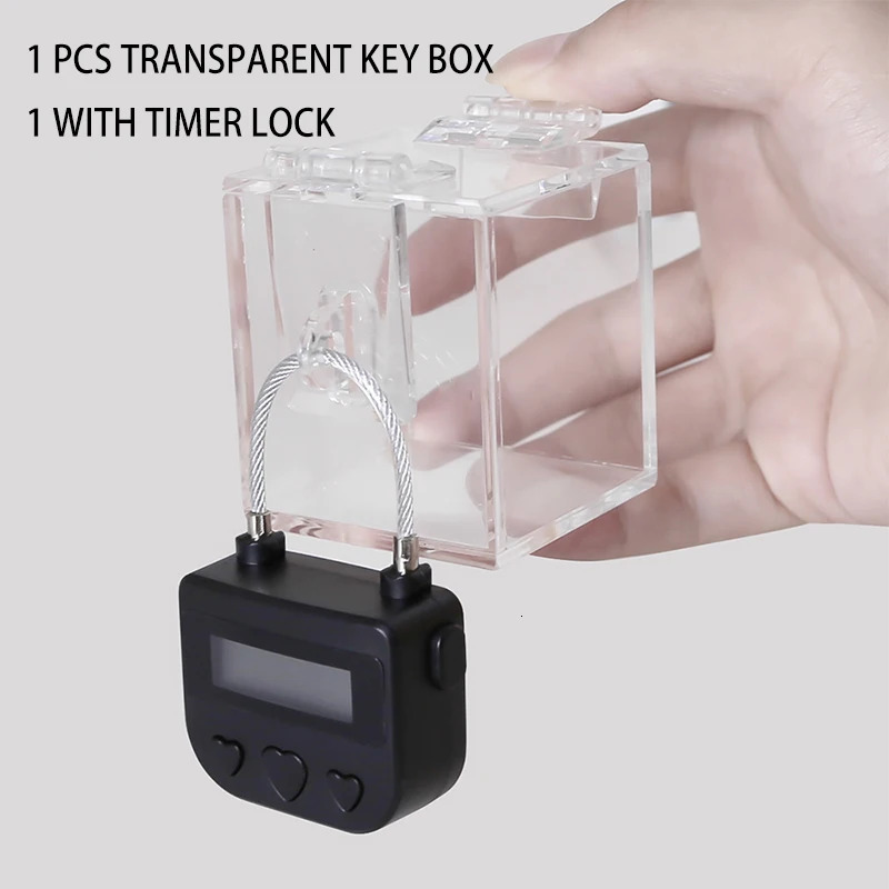 Adult Toys Game Electronic Timer The Chastity Key Safe Switch Sex Fetish Restraints Digital Time Lock With Acrylic Box Sexy Toy 231010-image-909828883