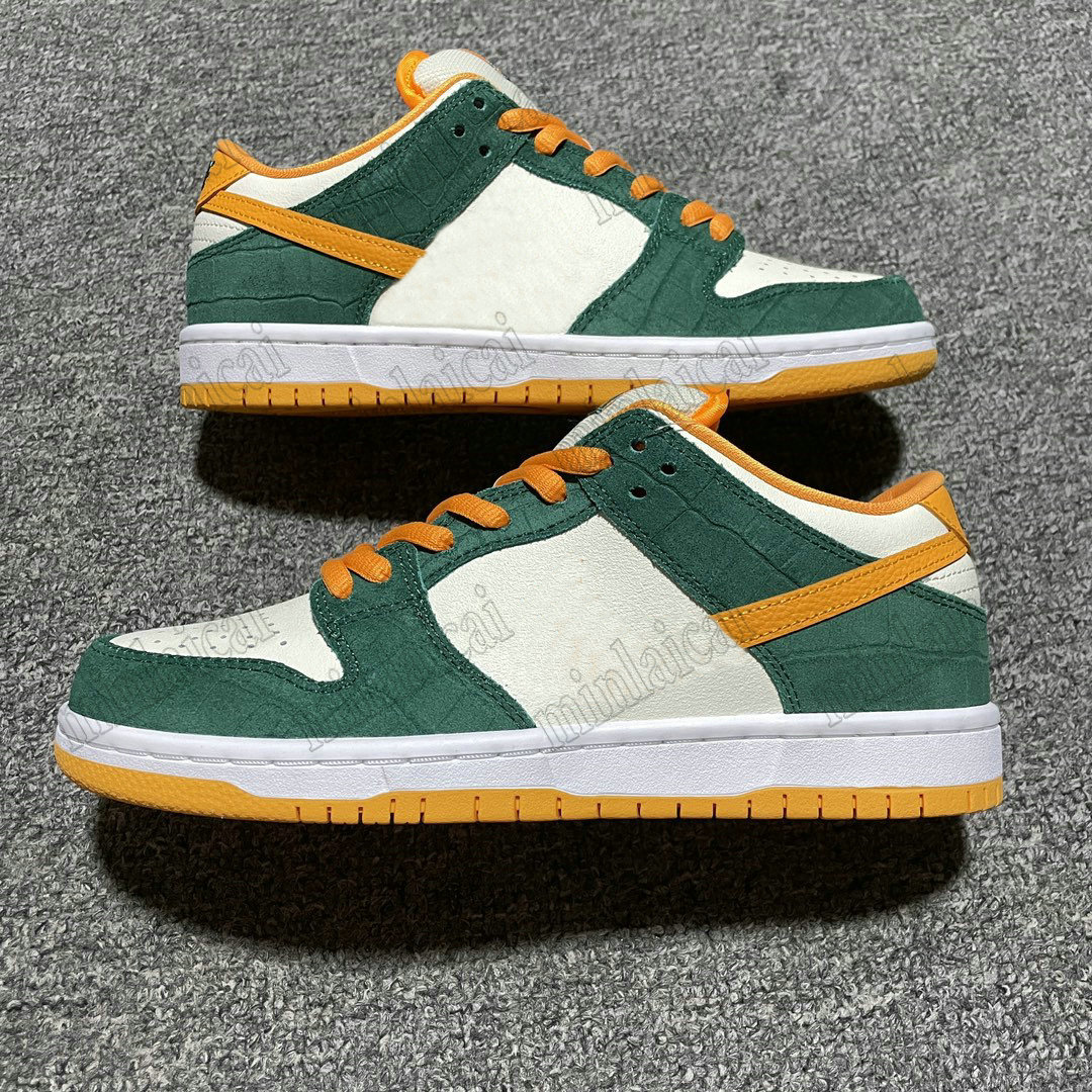 Bonne qualité SB Low Legion Pine Skateboard Chaussures Vert Foncé Laiteux Blanc Orange Chaussures De Sport En Plein Air Entraîneur Designer Baske