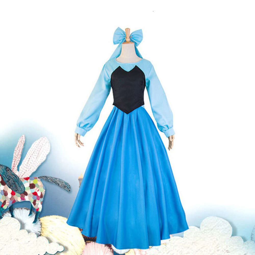 Costume de Cosplay Ariel pour adultes, robe de princesse bleue pour femmes, vêtements fantaisie Sexy pour fête d'halloween